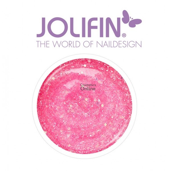 Gel UV Jolifin cu sclipici Diamond Girly Pink 5 ml